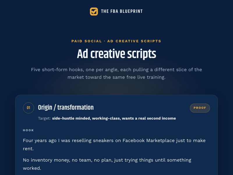 Ad creative scripts preview